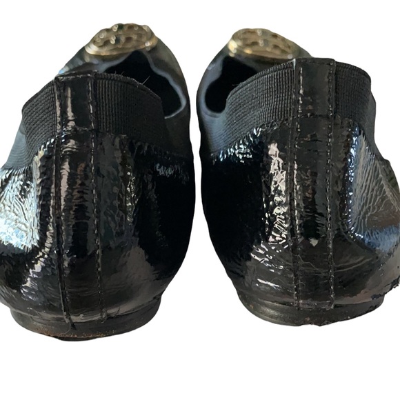 Tory Burch Caroline Black Patent Ballet Preppy Flats Size 7 - Picture 5 of 7